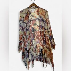Vintage Silk Floral Kimono Cardigan